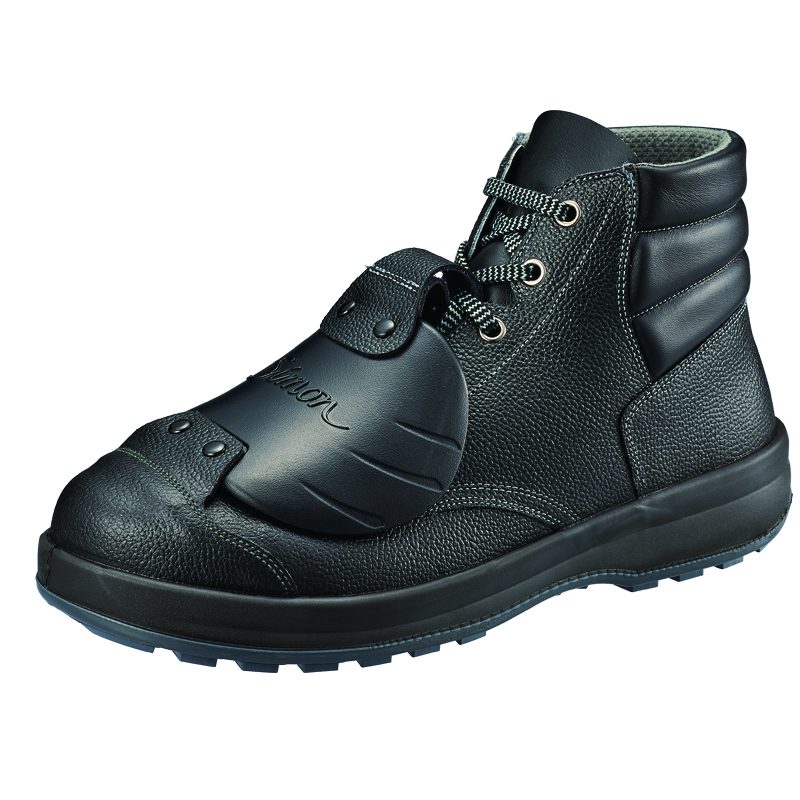 ソール [シモン] 安全靴 長編上 JIS規格 甲プロテクター付 耐滑 耐油 快適 軽量 クッション ブーツ マジック WS38D-6 黒