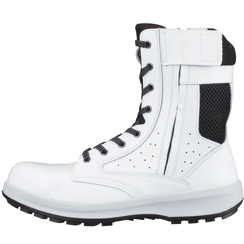 WS33Cチャック付白革静電靴 長編上安全靴